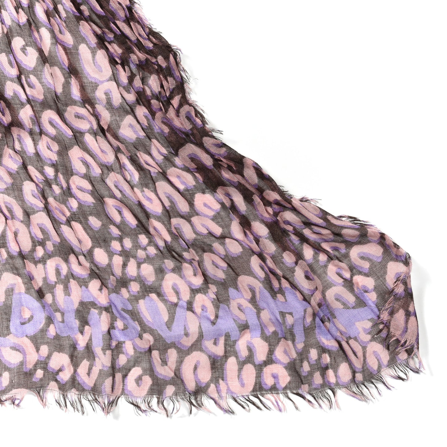 Cashmere Silk Leopard Etole Stole Mauve