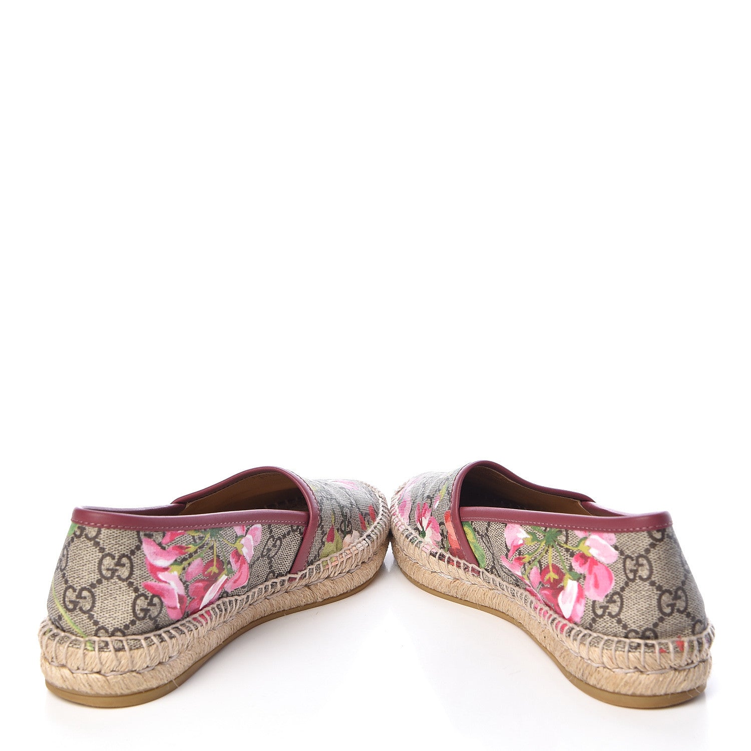 Gucci GG Supreme Monogram Blooms Espadrilles 37.5 Beige Multicolor Dry Rose 6 of 10