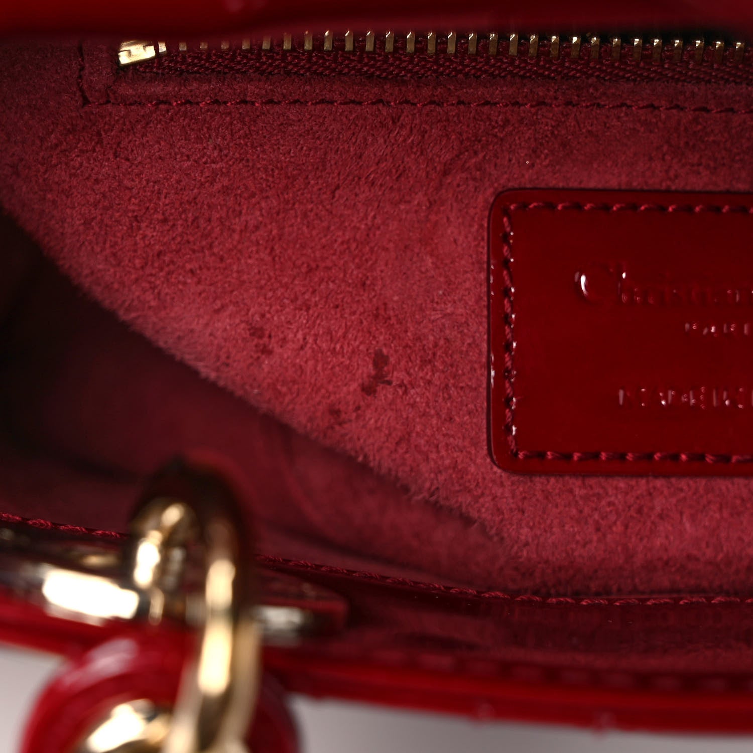 Christian Dior Patent Cannage Mini Lady Dior Red 9 of 9