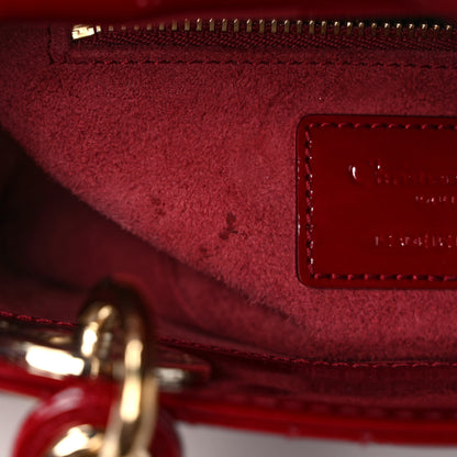 Christian Dior Patent Cannage Mini Lady Dior Red 9 of 9