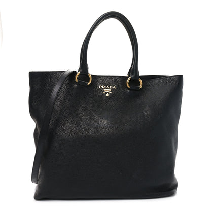 Prada Vitello Daino Tote Black 1 of 10