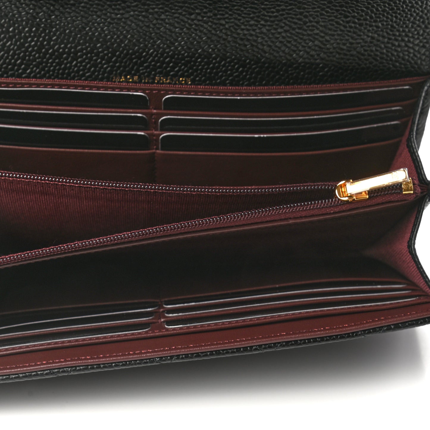 Caviar Quilted Large Gusset Flap Wallet Black