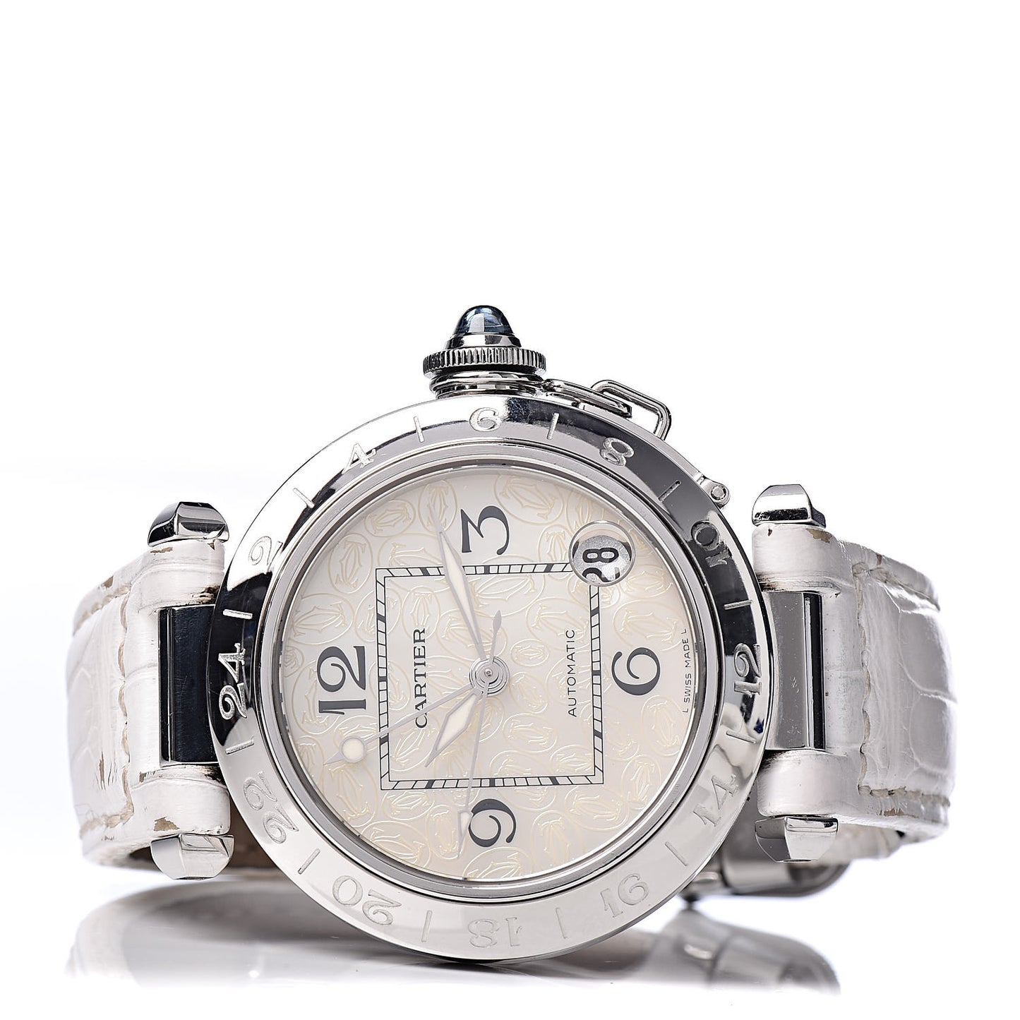 Stainless Steel Alligator Mother of Pearl 35mm Pasha C Automatic Watch