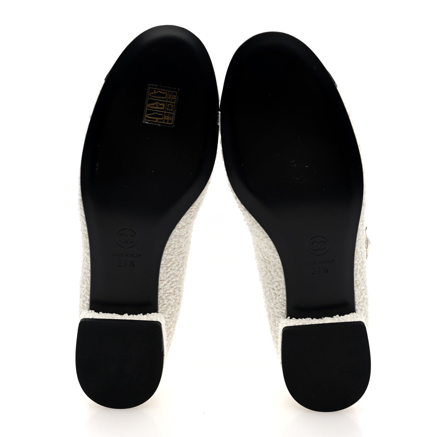 Chanel Tweed Patent Mary Jane Flats 39.5 White Black 6 of 8