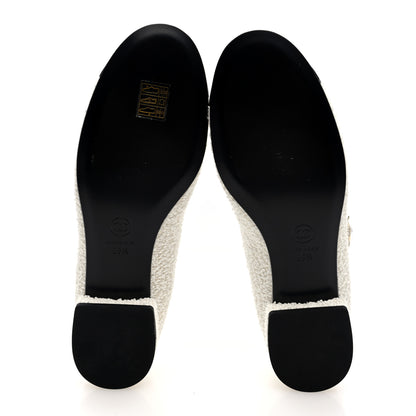 Chanel Tweed Patent Mary Jane Flats 39.5 White Black 6 of 8