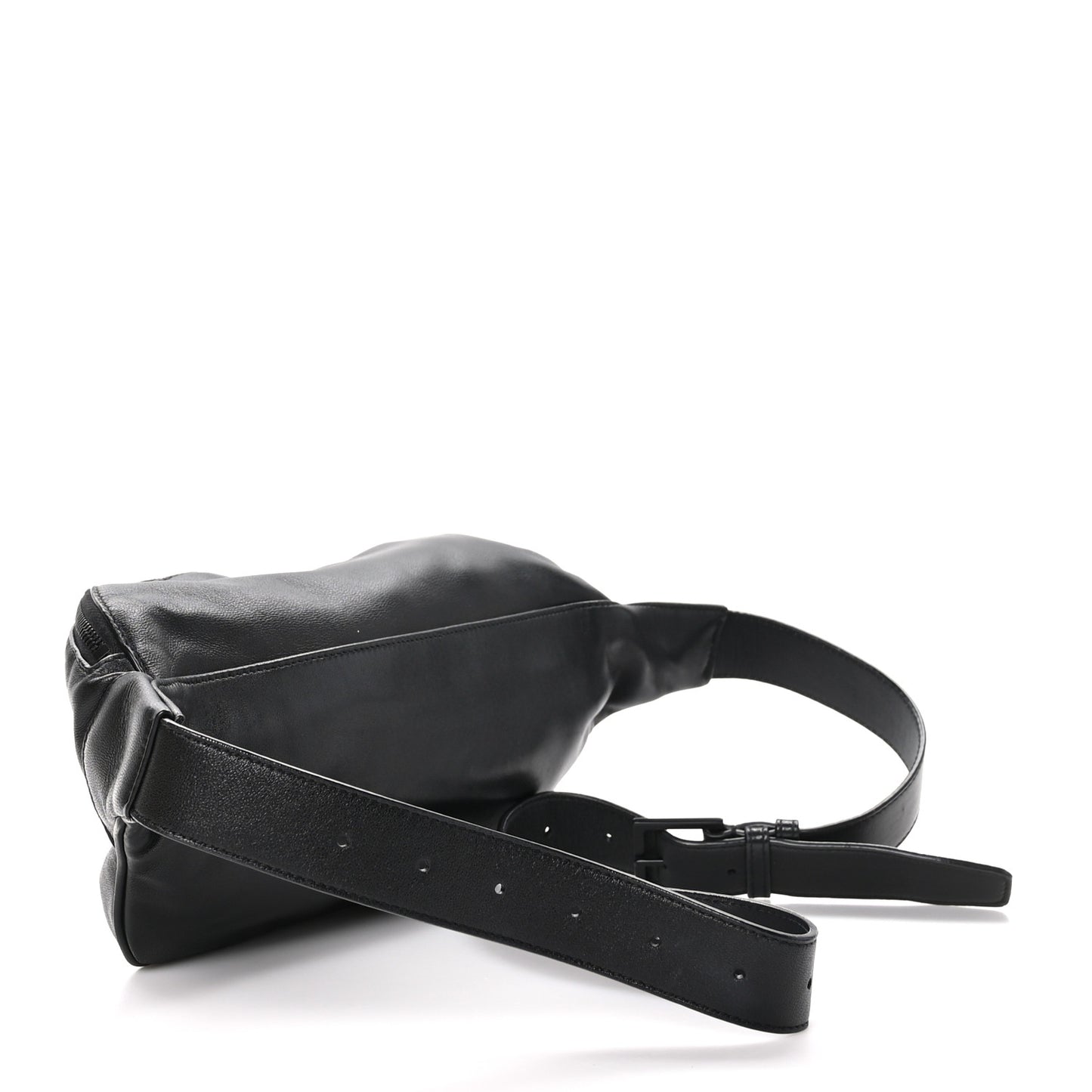 Calfskin Crocodile Embossed Monogram Belt Bag Black