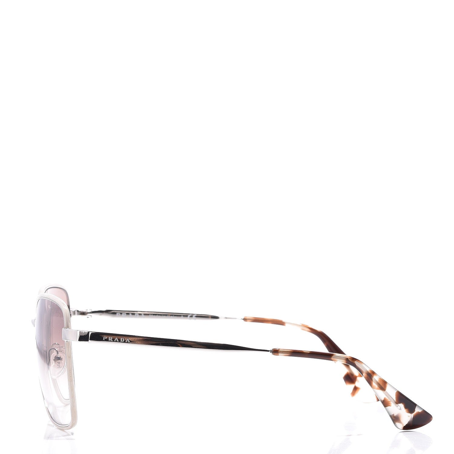 Prada Gradient Aviator Sunglasses SPR 52S Ivory Silver 3 of 8