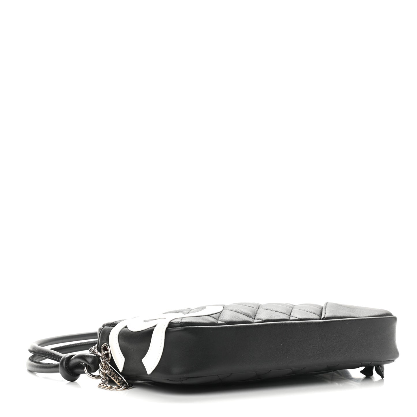 Calfskin Quilted Cambon Pochette Black White