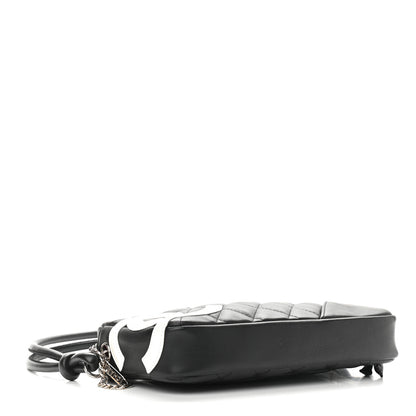 Chanel Calfskin Quilted Cambon Pochette Black White 4 of 10