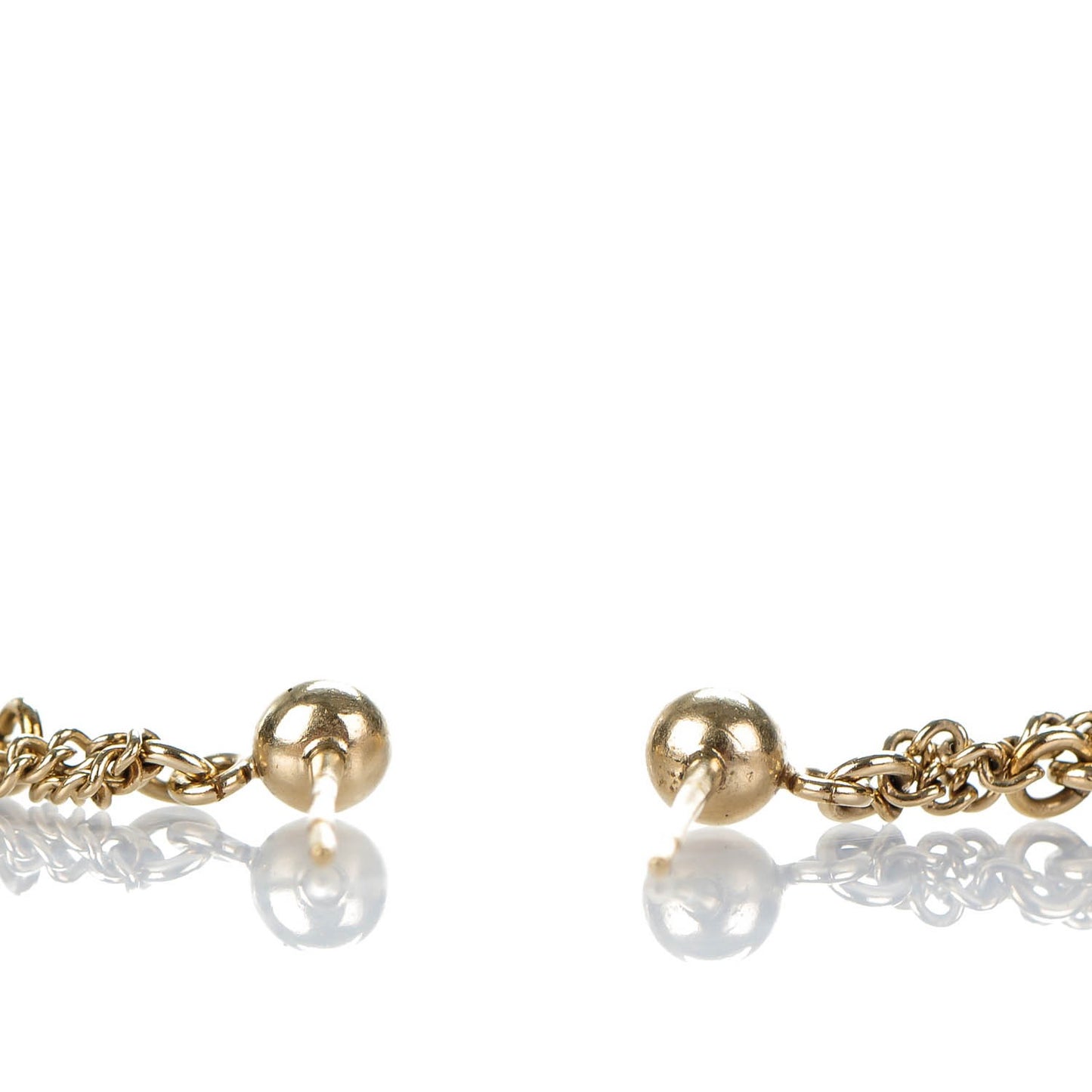 Medallion Clover CC Drop Earrings LIght Gold