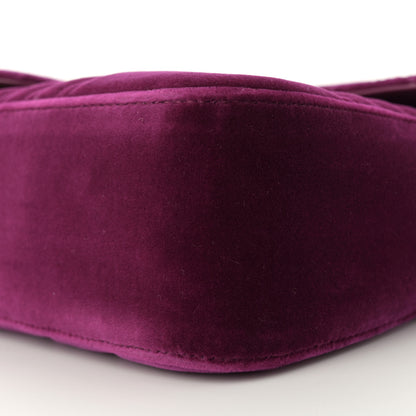 Gucci Velvet Matelasse Medium GG Marmont Shoulder Bag Fuchsia Violet Cyclamen 10 of 10