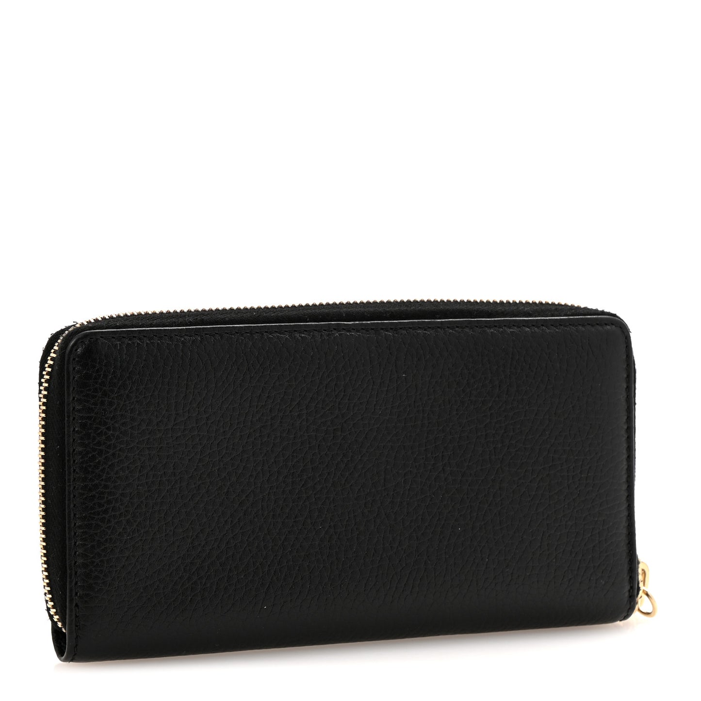 Pebbled Calfskin Soho Zip Around Wallet Black