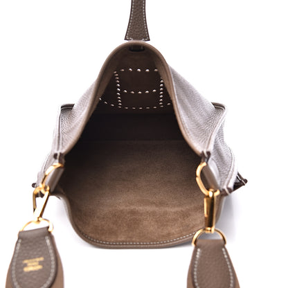 Hermes Taurillon Clemence Evelyne III PM Etoupe 4 of 10
