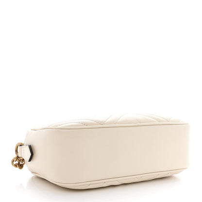 Gucci Calfskin Matelasse Small GG Marmont Chain Shoulder Bag White 4 of 10