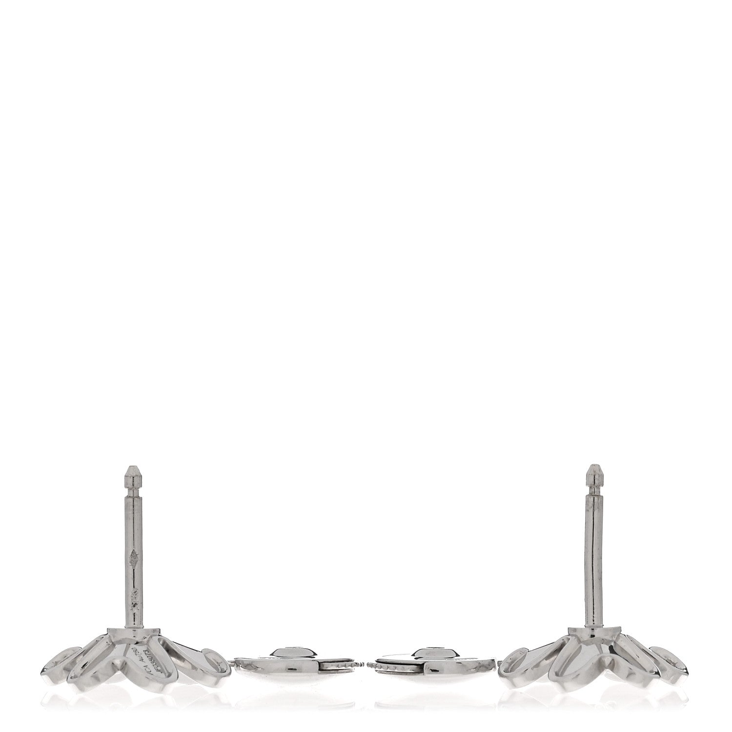 Van Cleef & Arpels 18K White Gold Diamond Mini Frivole Earrings 3 of 5