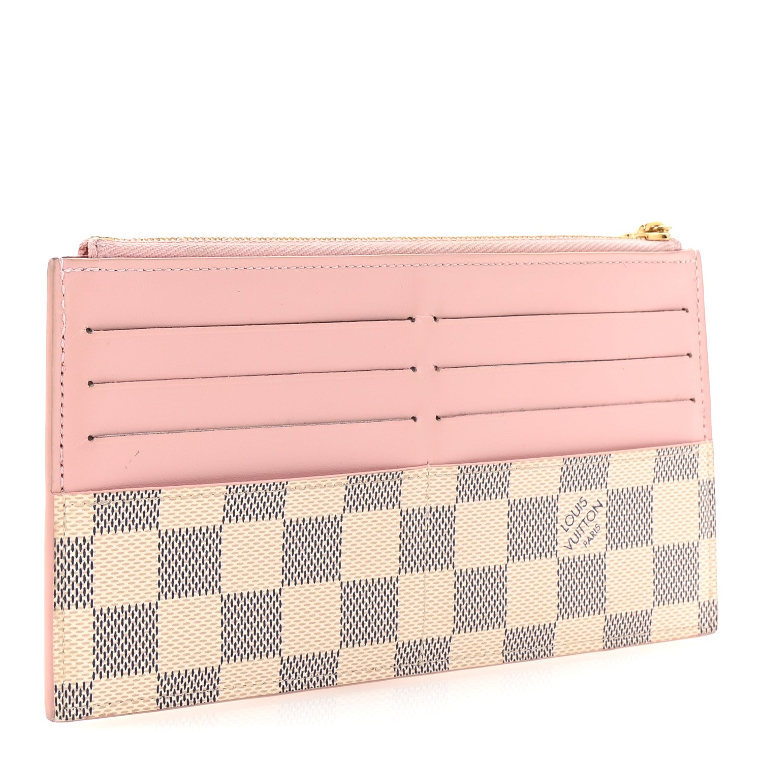 Louis Vuitton Damier Azur Slim Purse Rose Ballerine 3 of 6