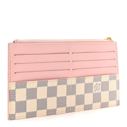 Louis Vuitton Damier Azur Slim Purse Rose Ballerine 3 of 6