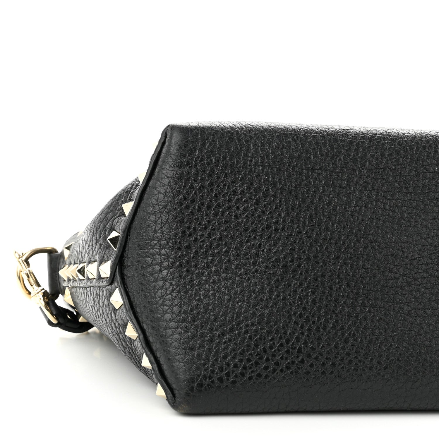Valentino Garavani Pebbled Calfskin Medium Rockstud Top Handle Shoulder Bag Black 8 of 13