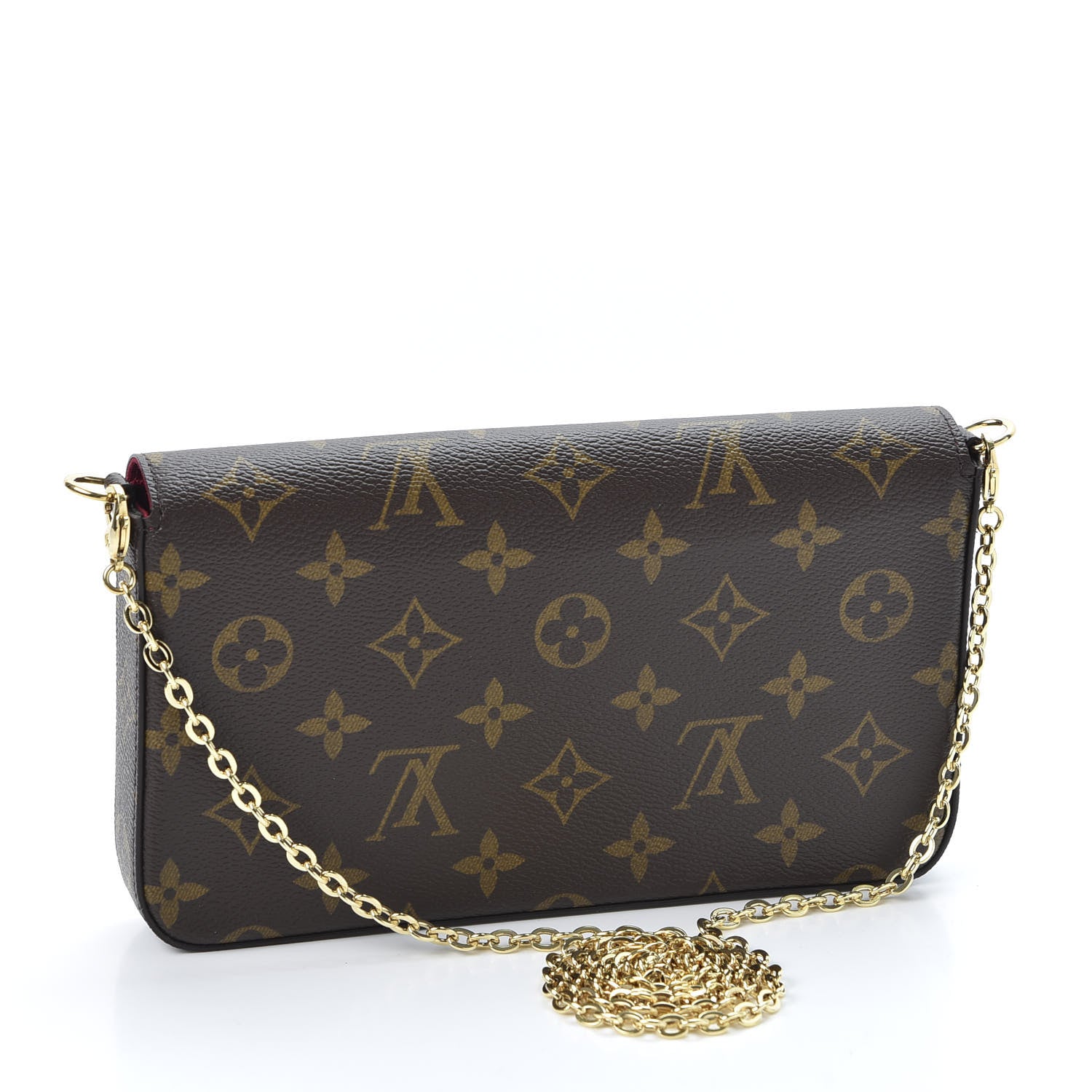 Louis Vuitton Monogram Pochette Felicie Chain Wallet Fuchsia 3 of 10