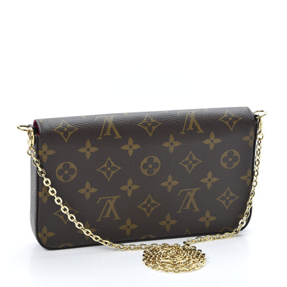 Louis Vuitton Monogram Pochette Felicie Chain Wallet Fuchsia 3 of 10