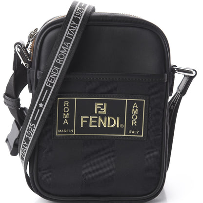Fendi Nylon Vitello Century Pequin Logo Plate Small Crossbody Messenger Black 8 of 8