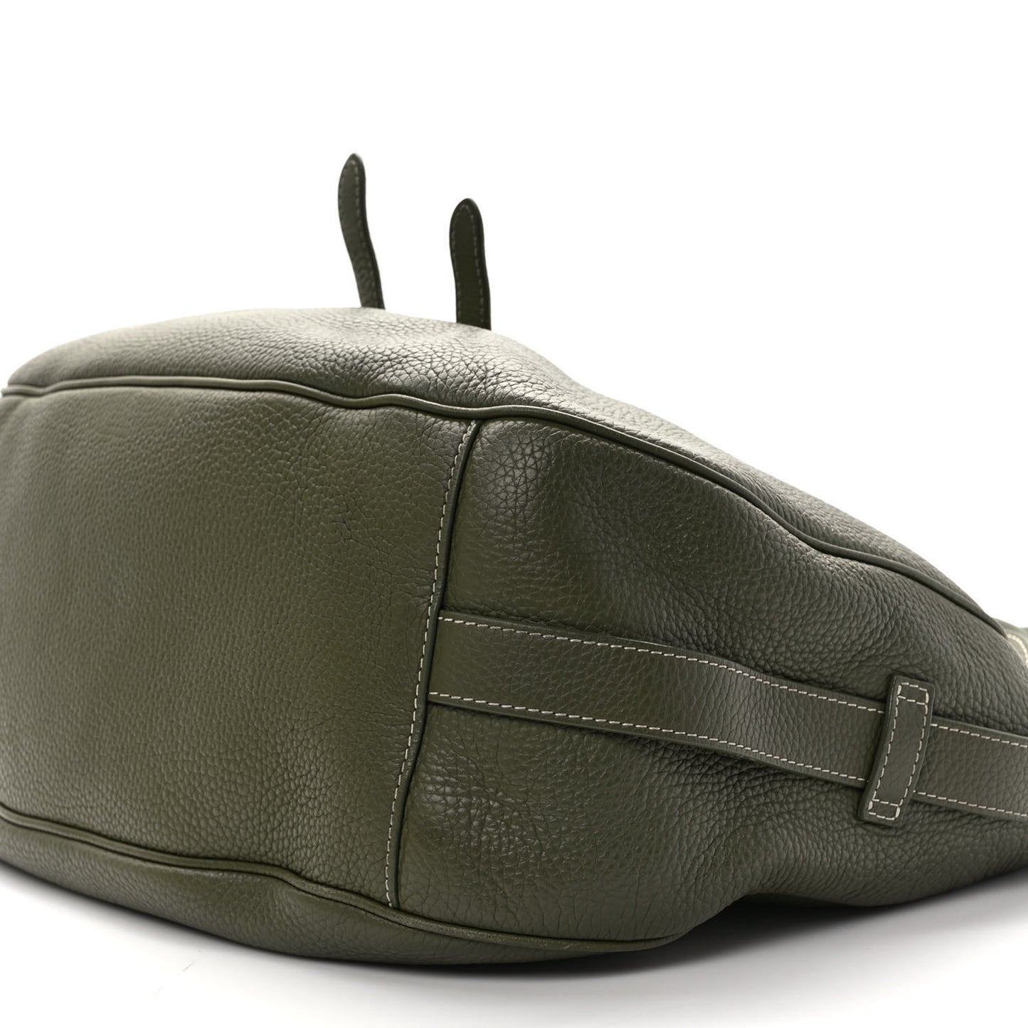 Grained Calfskin Mini Soft Saddle Bag Olive
