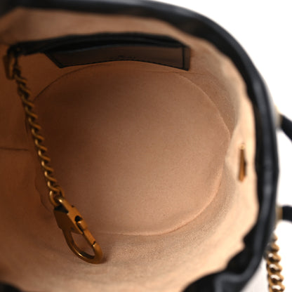 Gucci Calfskin Matelasse Mini GG Marmont 2.0 Bucket Bag Black 5 of 8