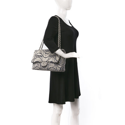 Chanel Denim Embossed CC Logo Print Jumbo Single Flap Blue 2 of 9