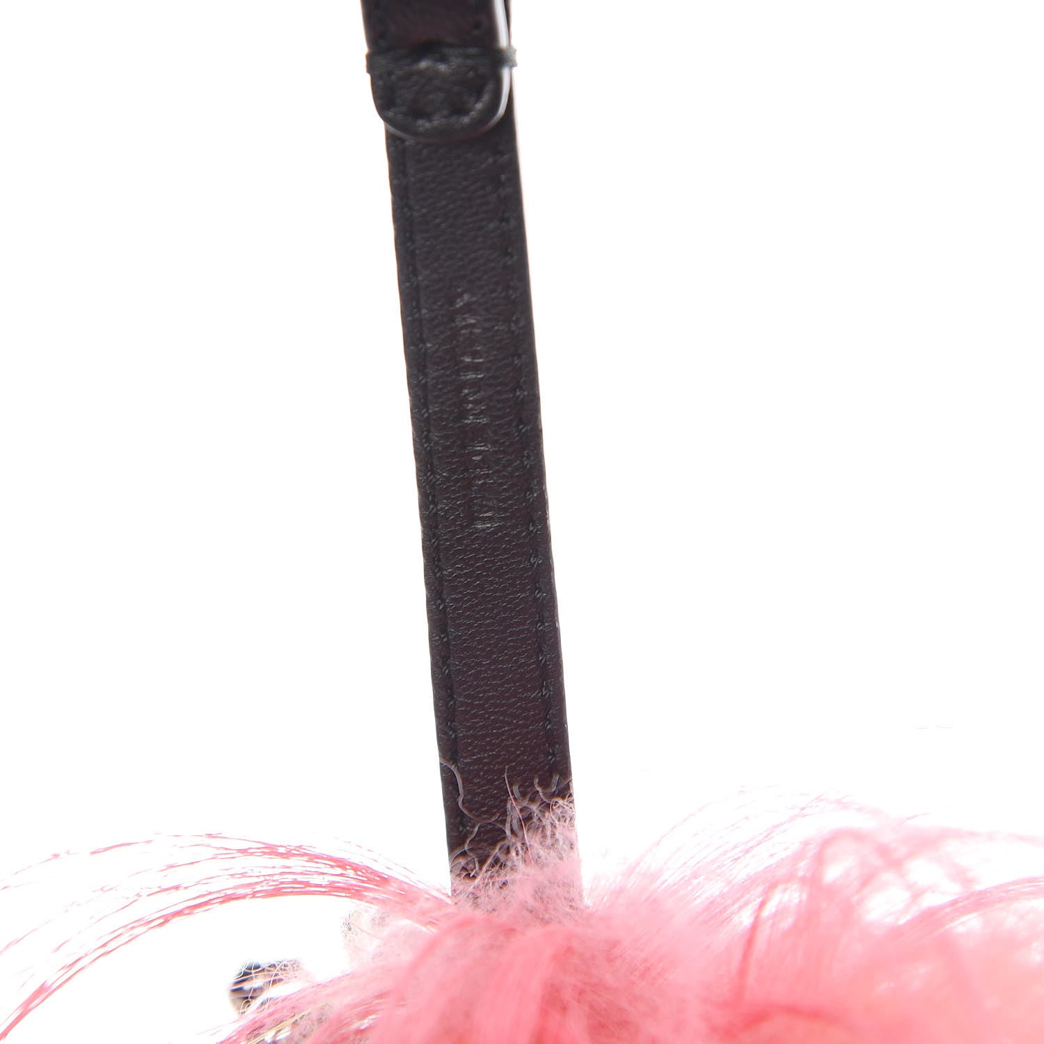Fendi Lambskin Goat Fur Studded Punkarlito Bag Charm Azalea 3 of 3