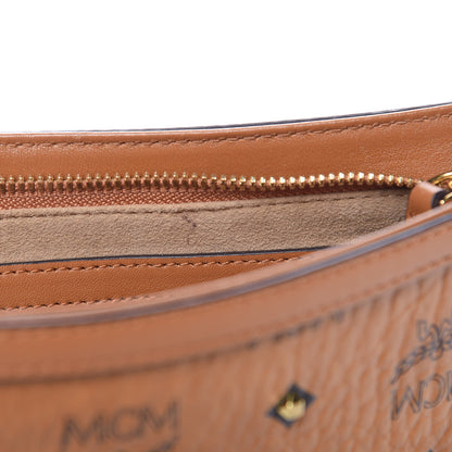 MCM Visetos Studded Small Crossbody Bag Cognac 8 of 10