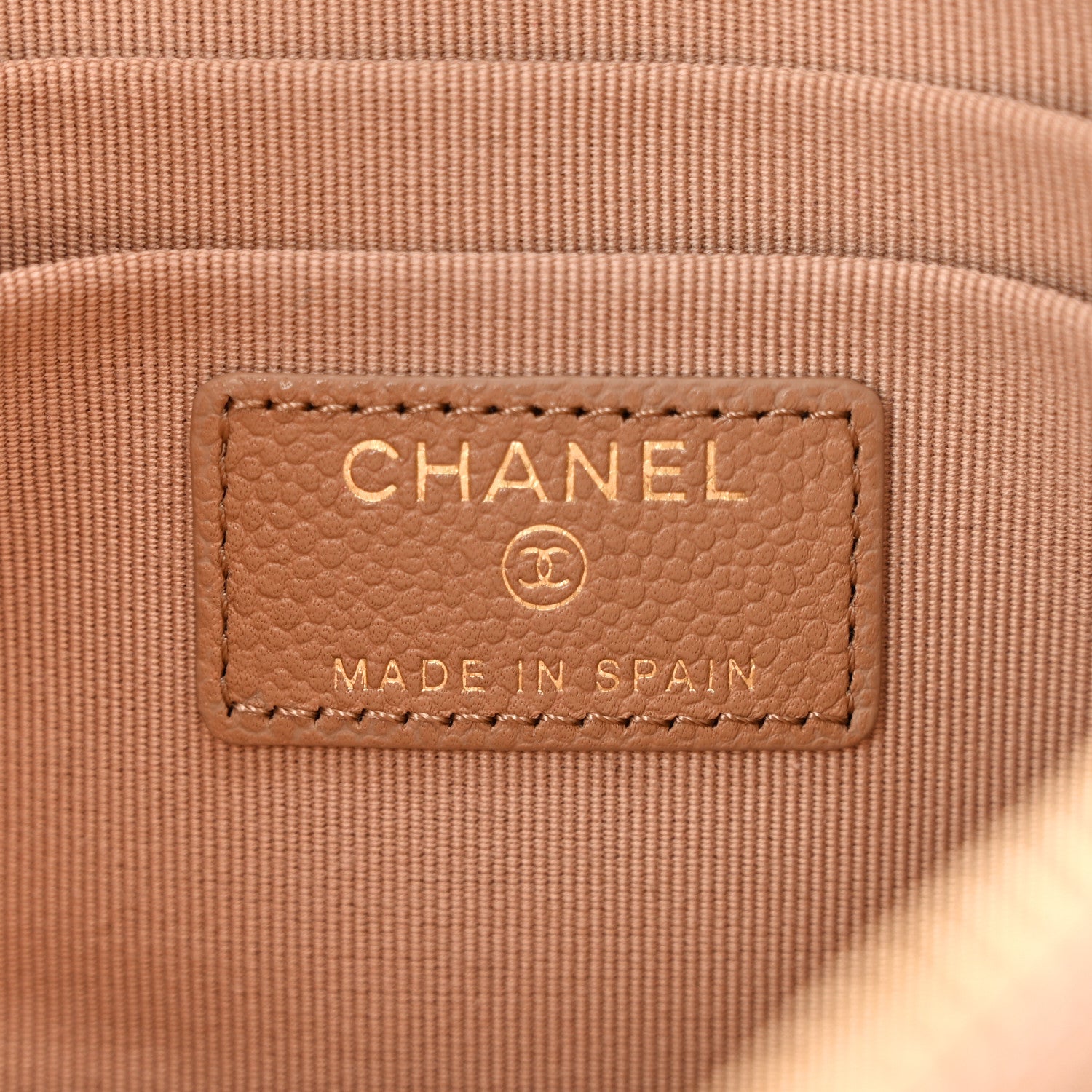 Chanel Caviar Quilted Cosmetic Case Dark Beige 6 of 9