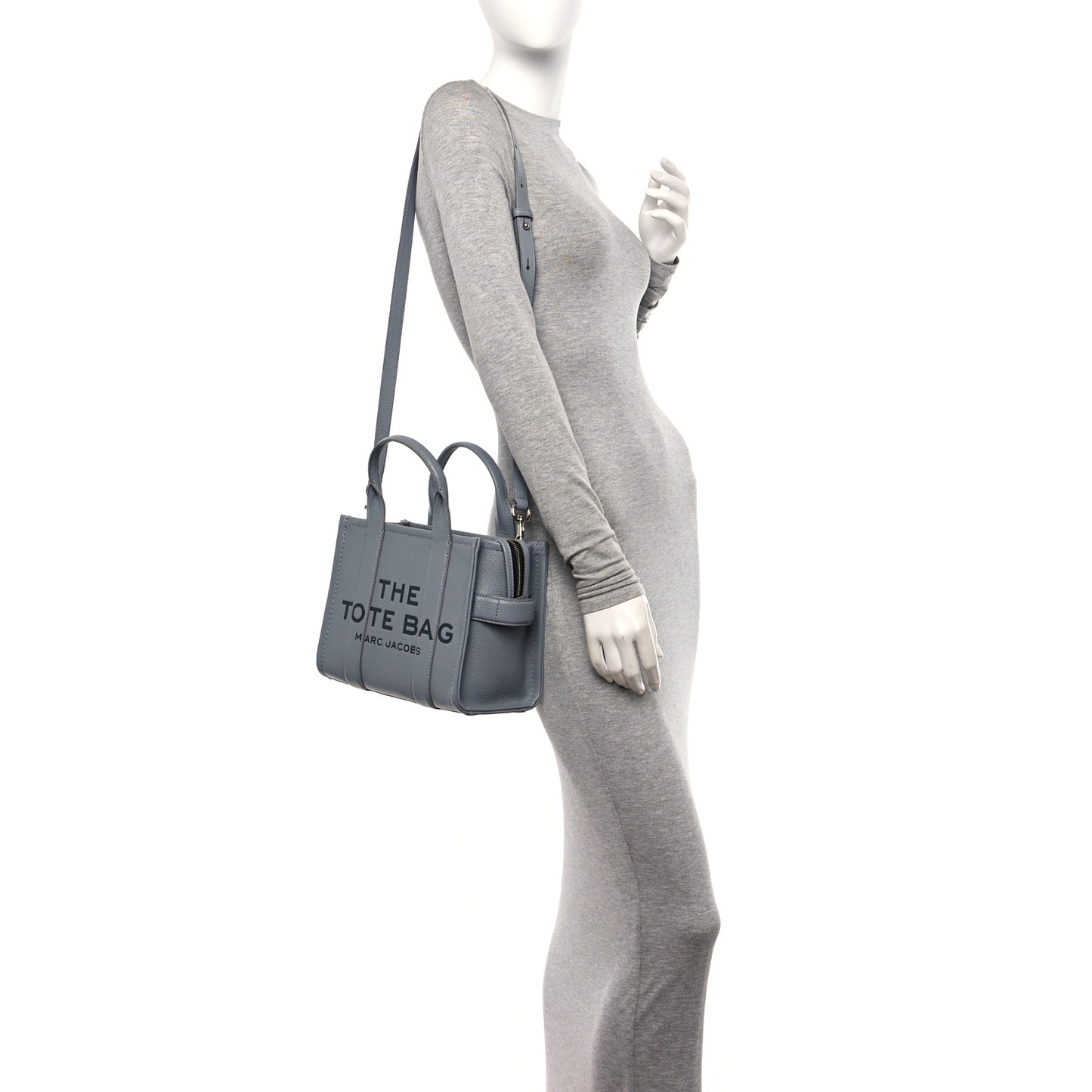 Grained Calfskin Small The Tote Bag Grey