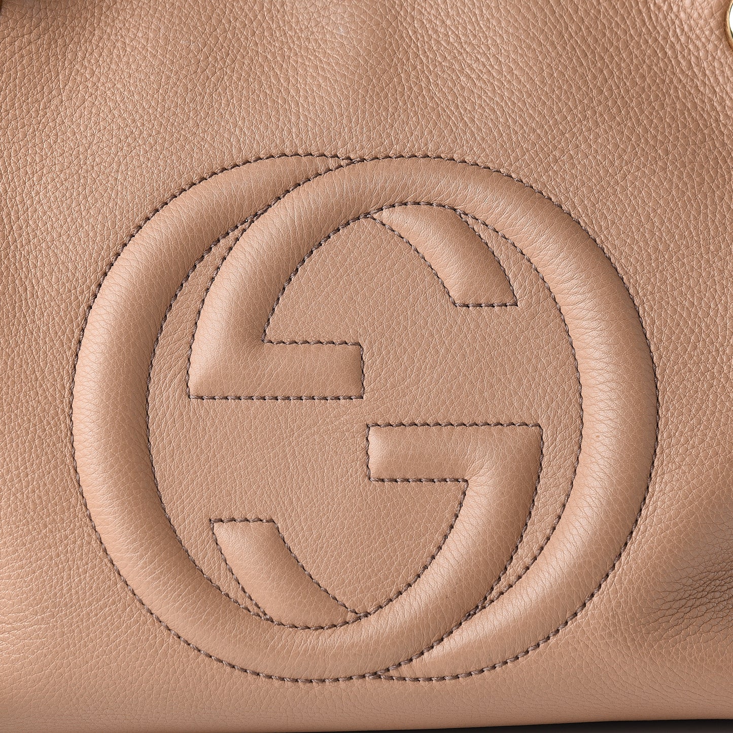 Pebbled Calfskin Medium Soho Chain Shoulder Bag Rose Beige