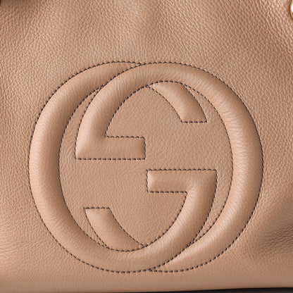 Gucci Pebbled Calfskin Medium Soho Chain Shoulder Bag Rose Beige 9 of 9
