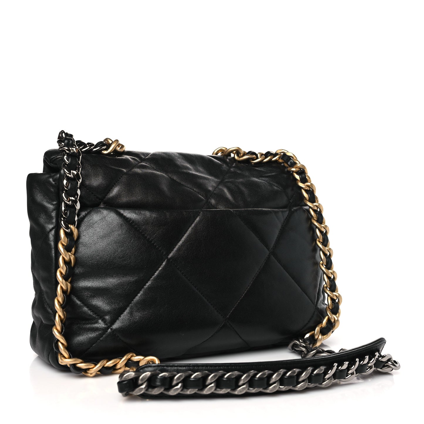 Lambskin Quilted Large Chanel 19 Flap Black