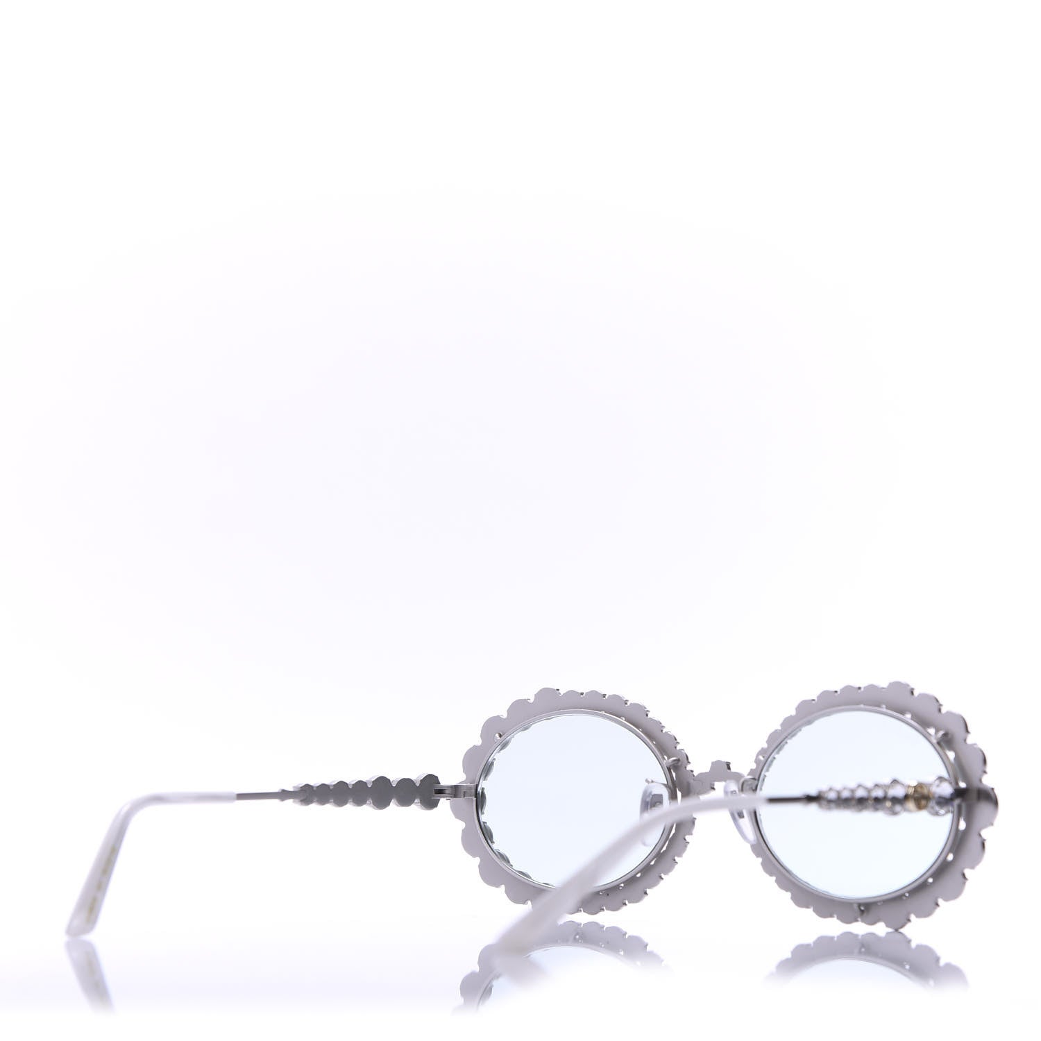 Gucci Crystal Oval Sunglasses GG0620S Silver 4 of 7
