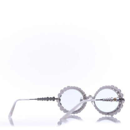Gucci Crystal Oval Sunglasses GG0620S Silver 4 of 7