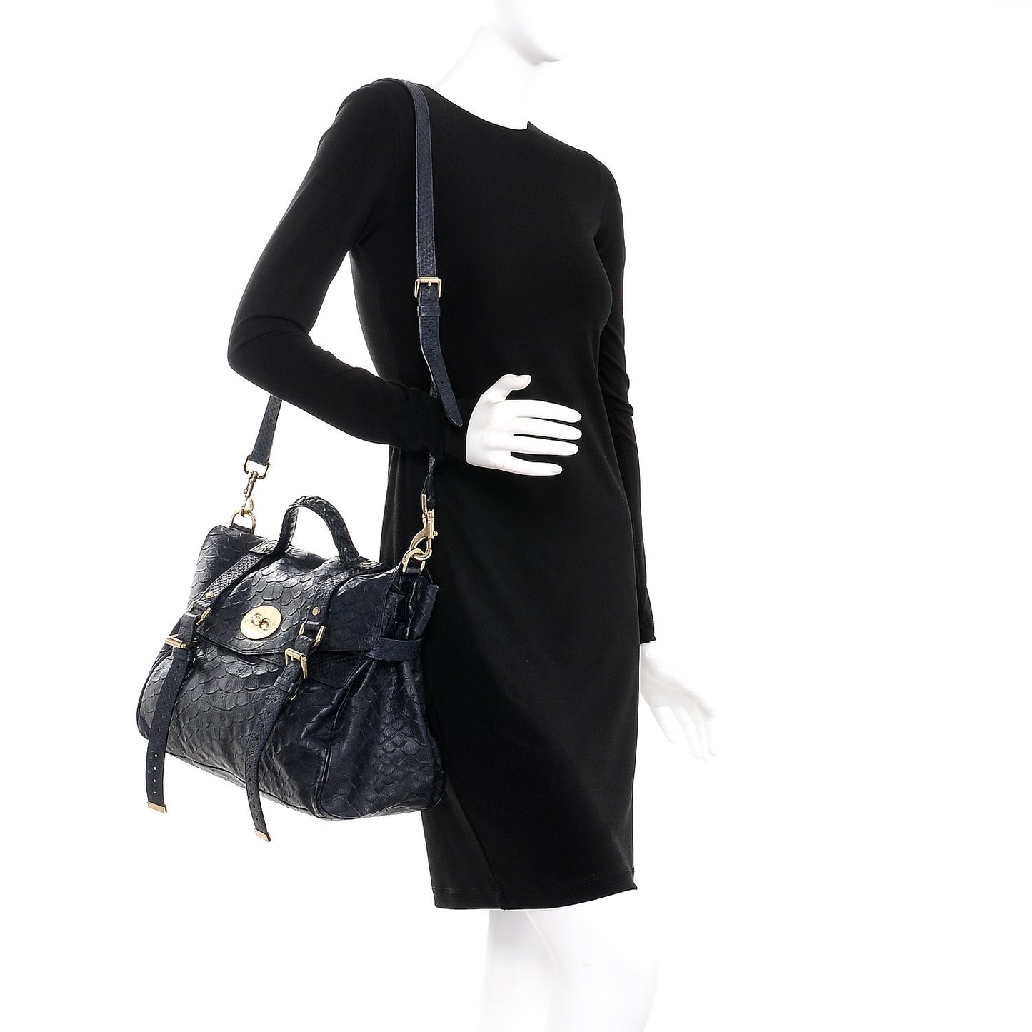 Silky Snake Print Oversized Alexa Nightshade Blue