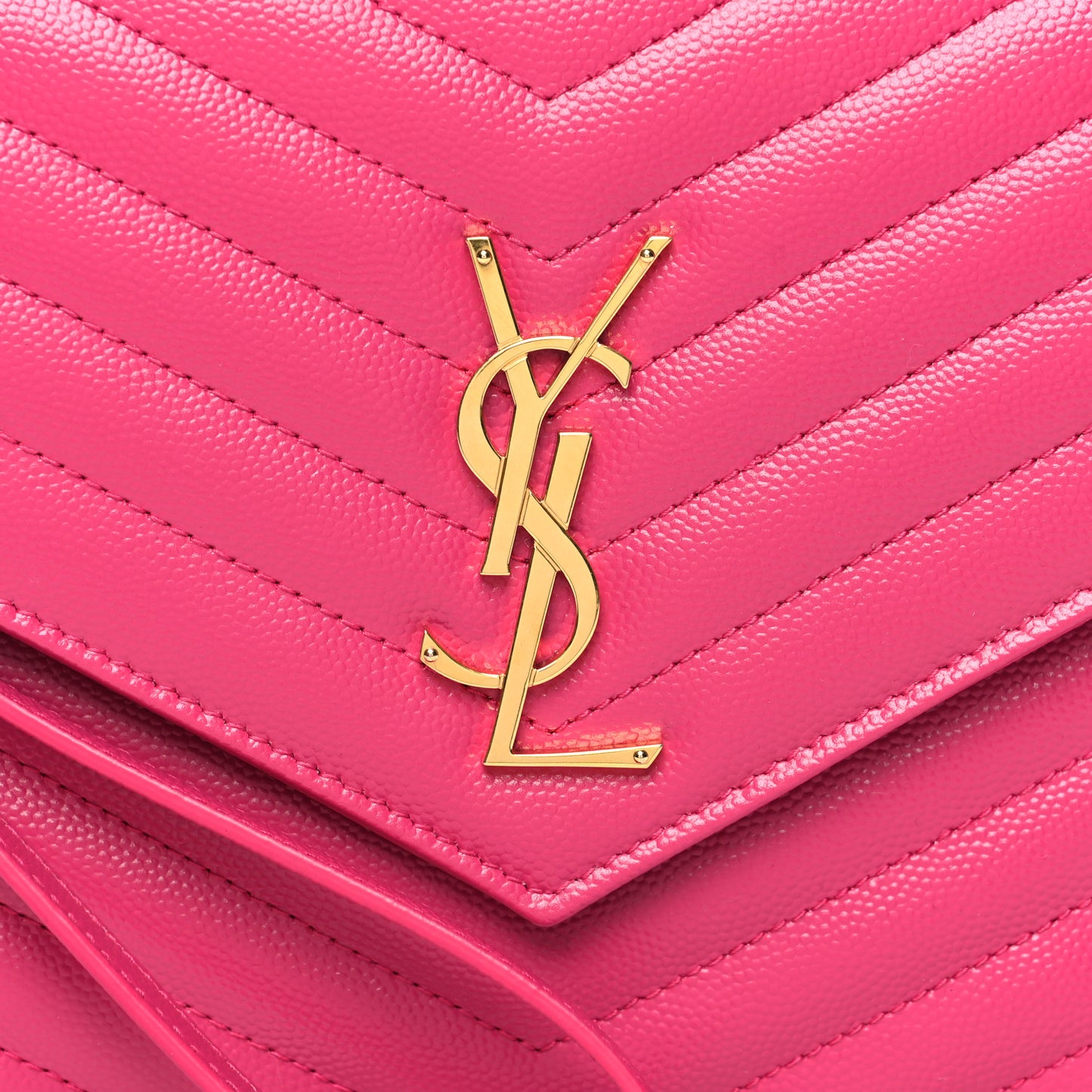 Grain De Poudre Matelasse Chevron Monogram Envelope Clutch Fuxia Couture