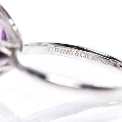 Tiffany Sterling Silver Amethyst Round Sparklers Cocktail Ring 52 6 4 of 4