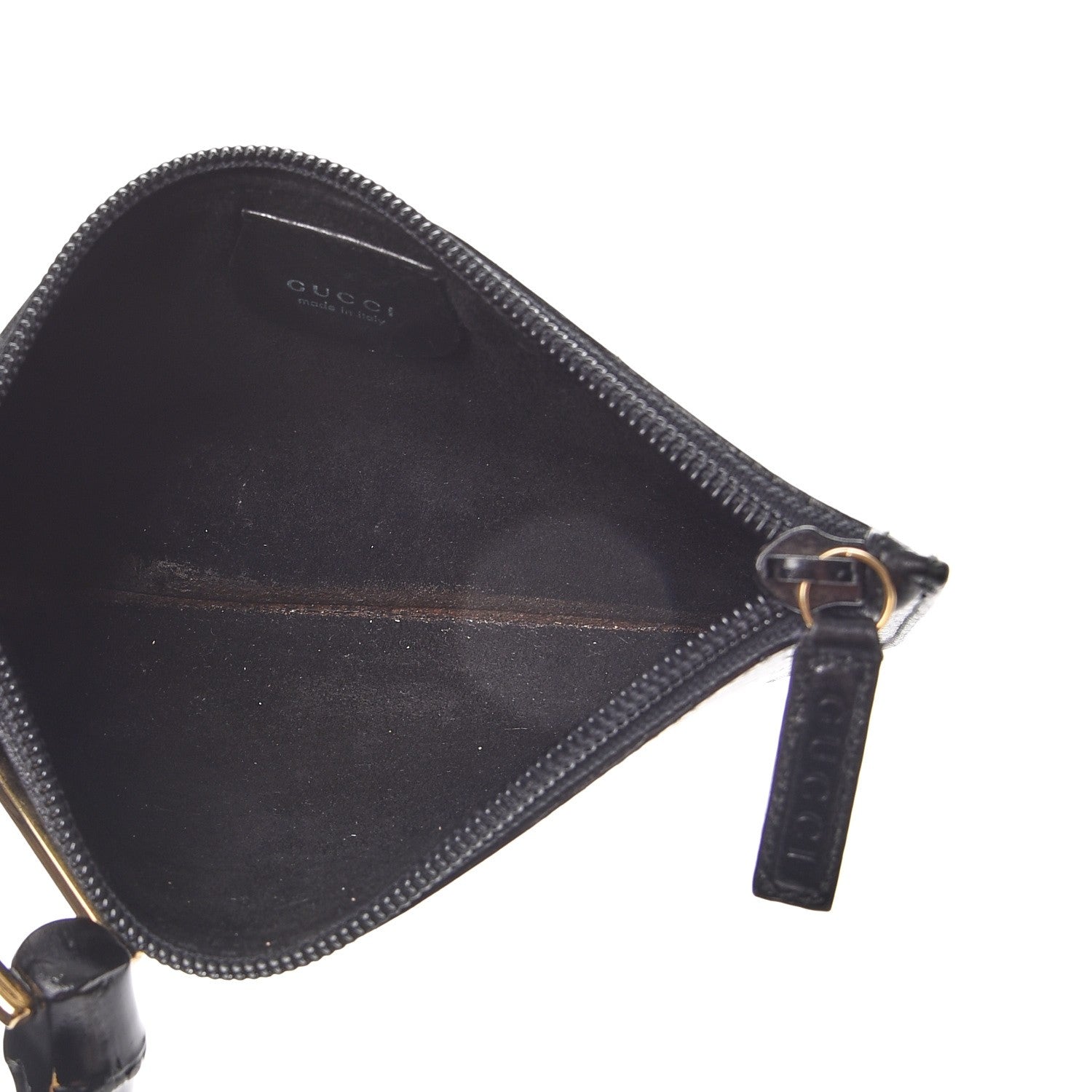Gucci Leather Bamboo Handle Shoulder Bag Black 9 of 10