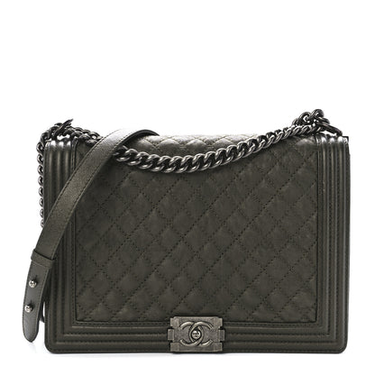 Chanel Caviar Quilted Large Boy Flap Green 1 of 10