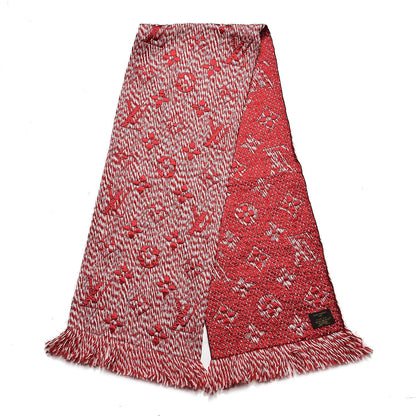Louis Vuitton Wool Silk Logomania Mix Scarf Coquelicot 3 of 4