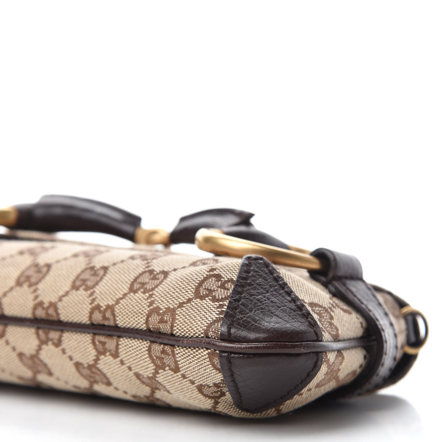 Gucci Monogram Horsebit Clutch Dark Brown 7 of 10