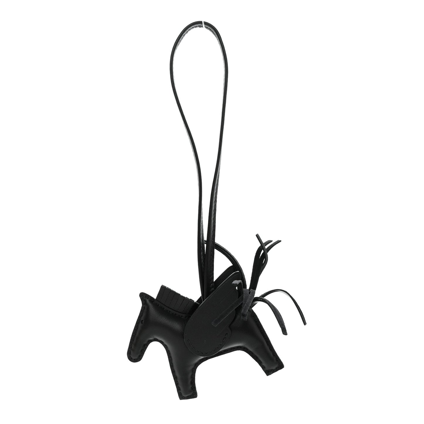Milo Lambskin Grigri Rodeo Pegase Horse Bag Charm PM So Black