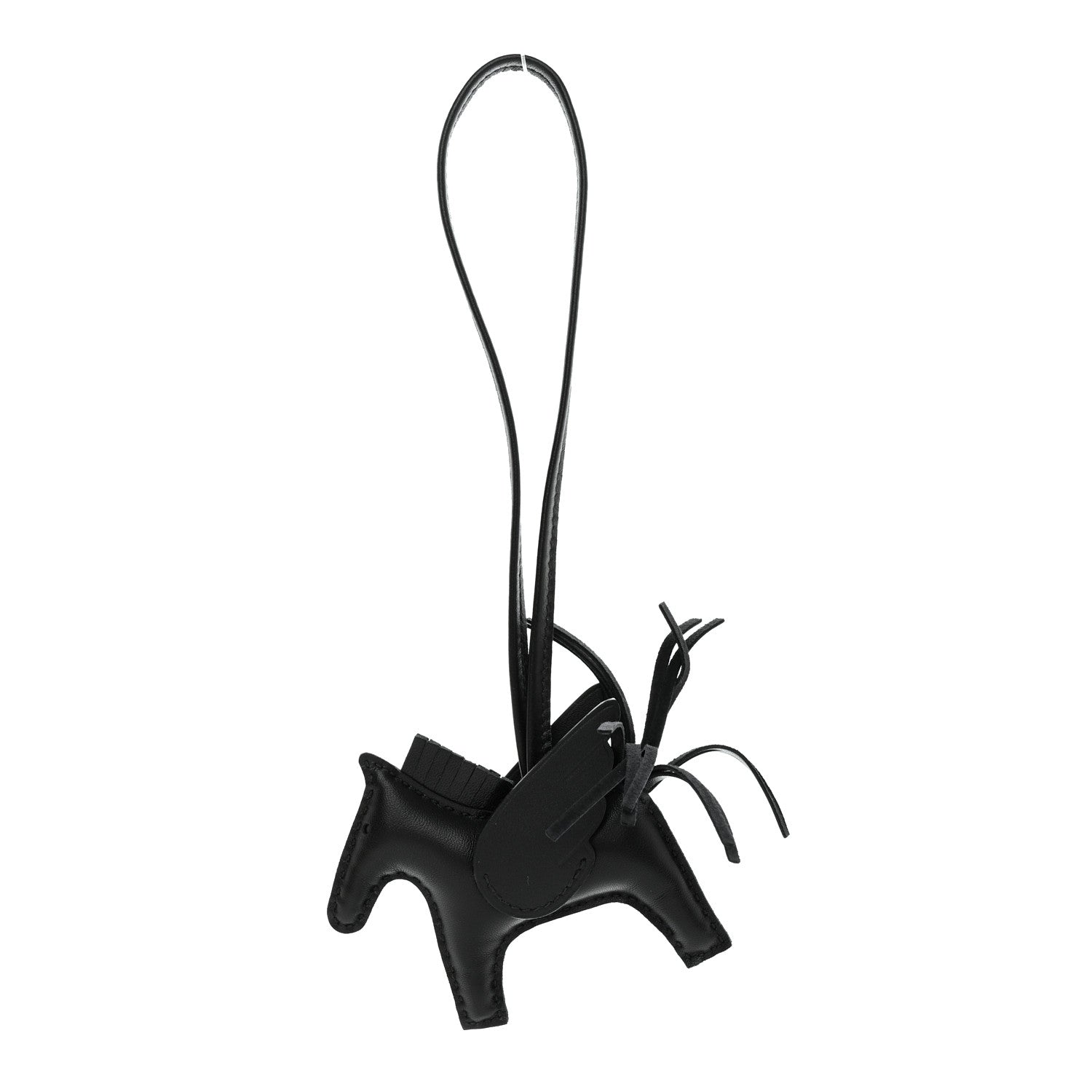 Hermes Milo Lambskin Grigri Rodeo Pegase Horse Bag Charm PM So Black 1 of 5