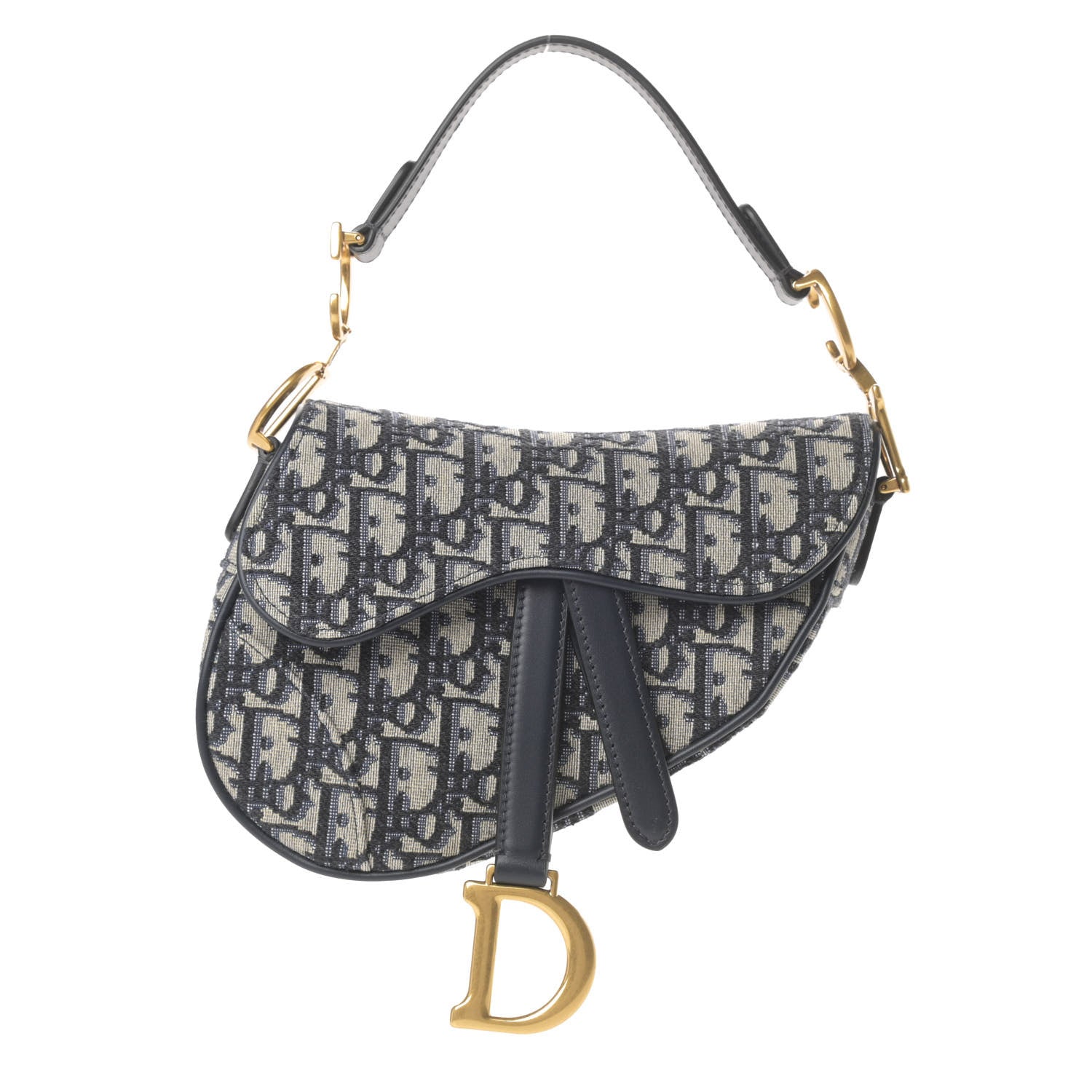 Christian Dior Oblique Mini Saddle Bag Blue 1 of 11