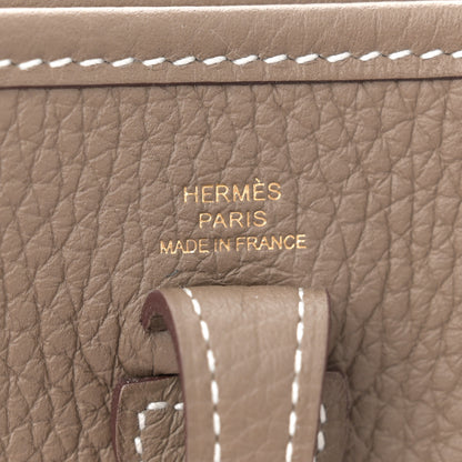 Hermes Taurillon Clemence Amazone Evelyne TPM Etoupe Bleu Indigo 6 of 11