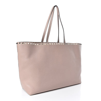 Valentino Garavani Grained Calfskin Rockstud Shoulder Tote Poudre 3 of 9
