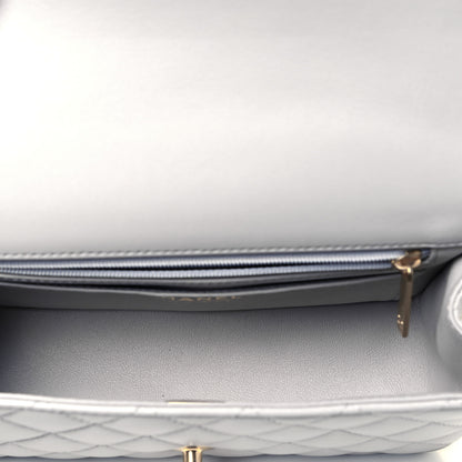 Chanel Lambskin Quilted Mini Top Handle Rectangular Flap Grey 5 of 8